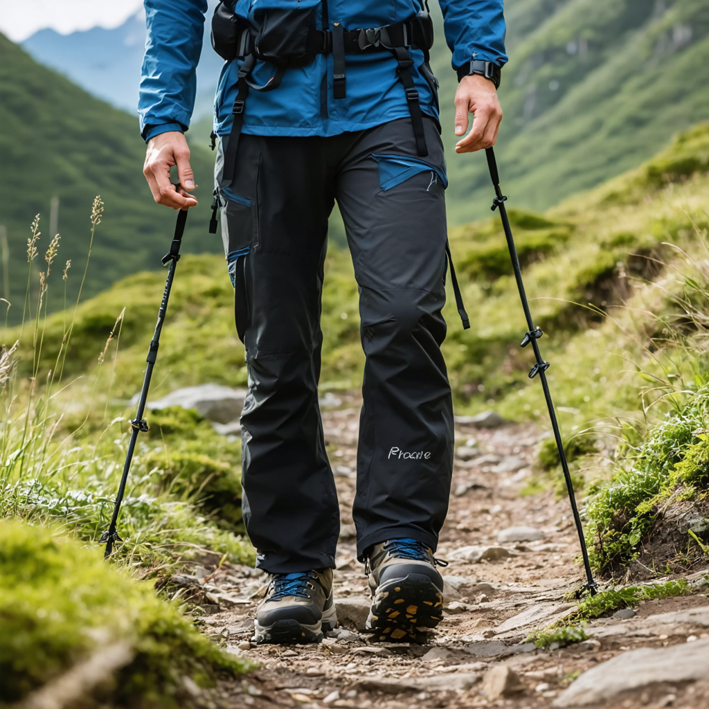 Hiking pants worn on trail