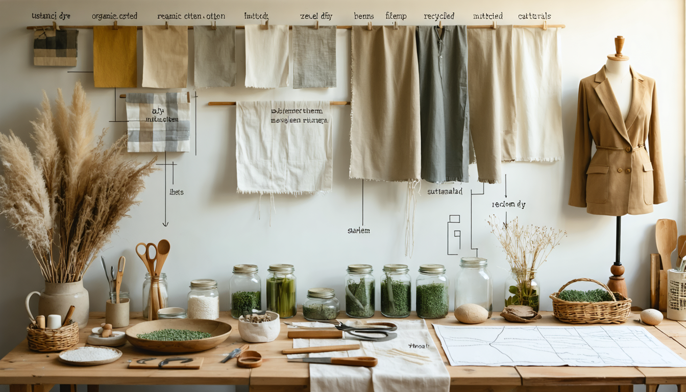 Sustainable fashion workspace setup