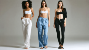 Models in baggy and skinny pants