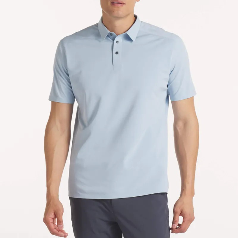 Oversized men's short sleeve polo shirt with buttons