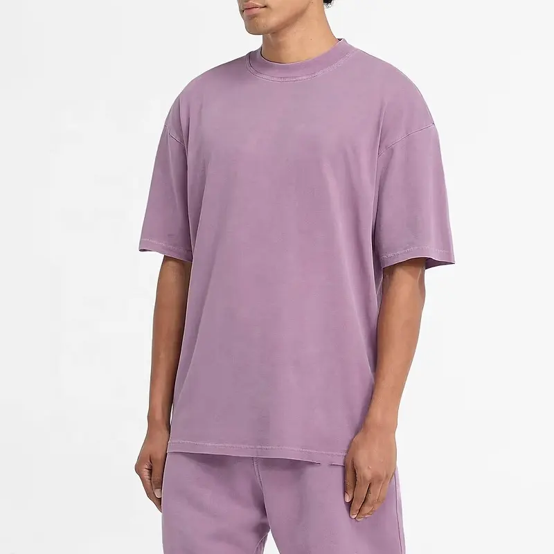 Custom men's t-shirt manufacturer cotton ribbed round neck tee