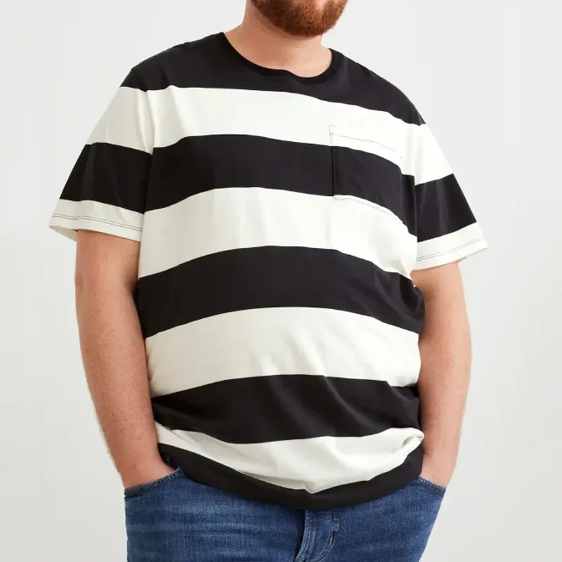 Custom men's t-shirt manufacturer striped short sleeve tee