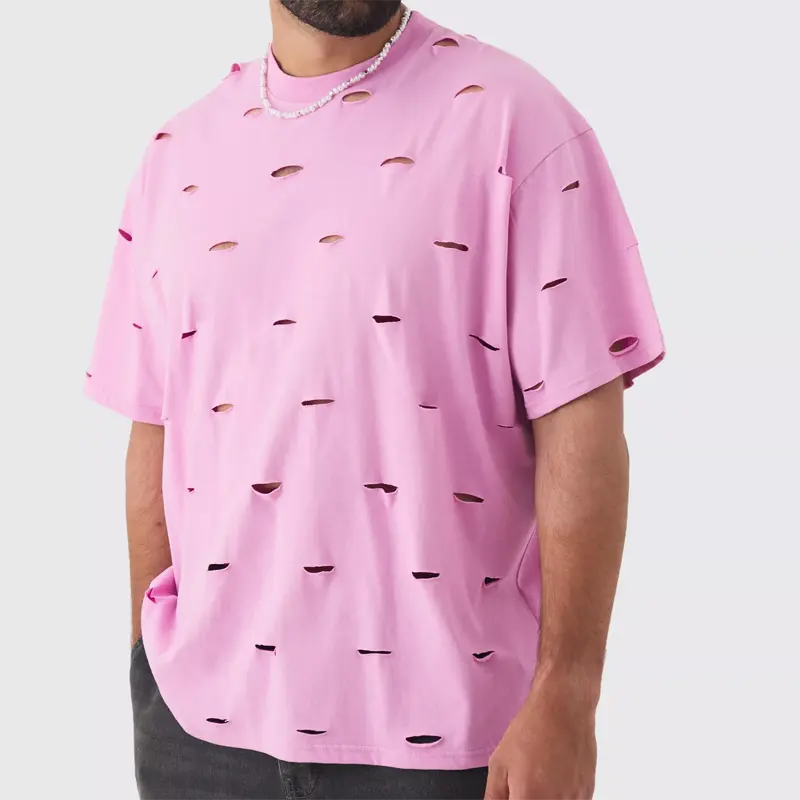 Quality control and testing of men's t-shirts in factory